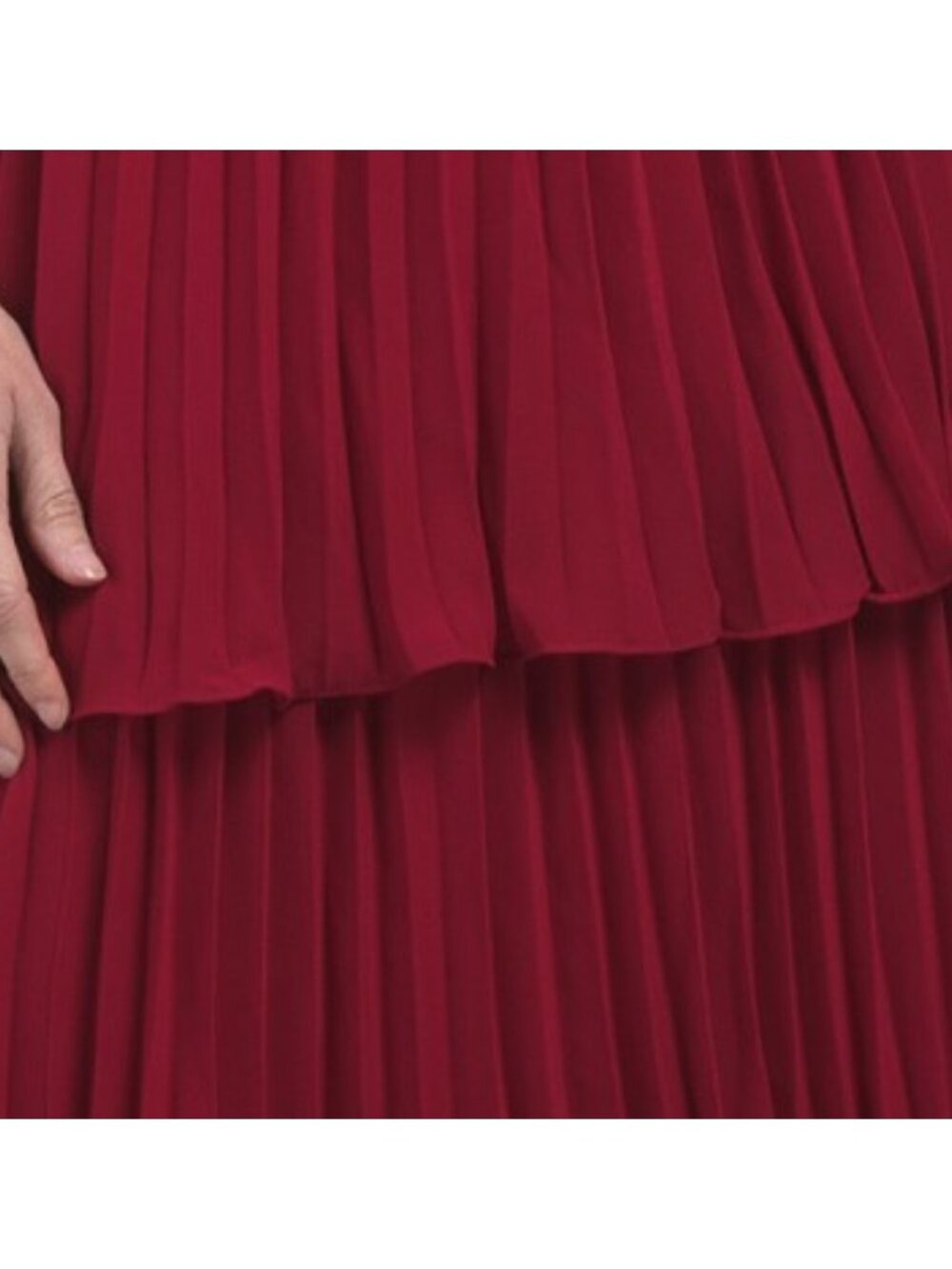 TAYLOR Pleated Tiered Strapless Dress - Picture 4 of 4